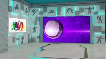 Sports TV Studio Set 15- Virtual Green Screen Background Loop video