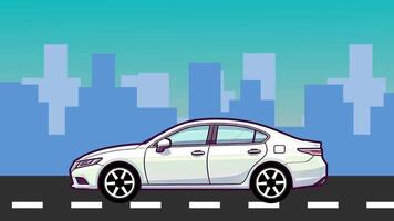Sedan Car Animation in Urban Setting video