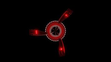 twisting figures converge into a red circle vj loop video
