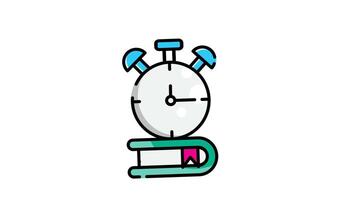 Animated study time with book and clock video
