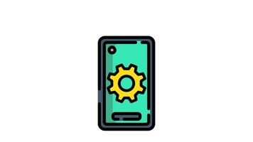 phone Settings animation Icon Loop and Alpha channel ready to use for motion graphic video