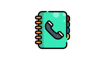 phone book animation Icon Loop and Alpha channel ready to use for motion graphic video