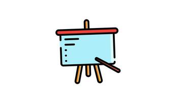 Animated presentation board icon template for meeting and projector video