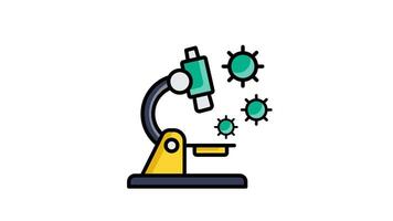 Animated a microscope with a green liquid and a green substance video