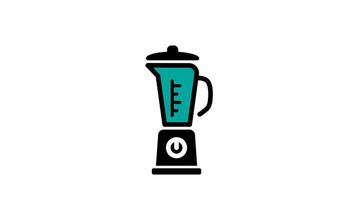 Animated blender icon . Seamless looping with alpha channel on transparent background. Outline motion graphic animation video