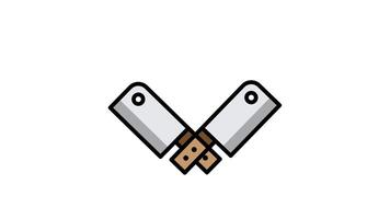 Animated Knife icon . Seamless looping with alpha channel on transparent background. Outline motion graphic animation video