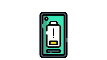 animation of low battery indicator icon with Loop and Alpha channel ready to use for motion graphic video