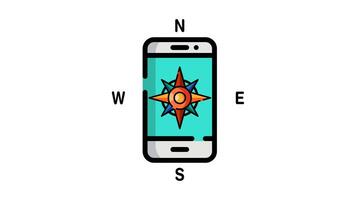 compass icon animation motion graphic template video
