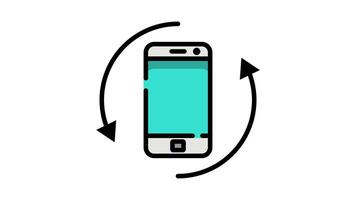 Phone Rotation animated icon flat line icon animation isolated alpha channel video