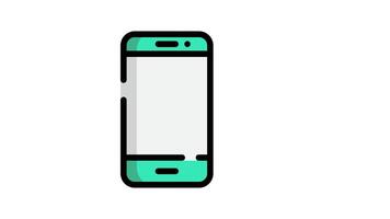 memory card with smartphone icon animation isolated alpha channel video