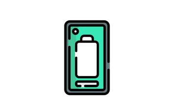 animation of full battery indicator icon with Loop and Alpha channel ready to use for motion graphic video
