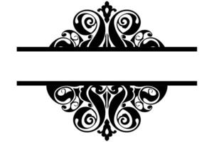 Frame border decorative ornament design with a black swirl theme vector