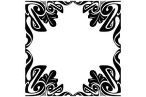 Frame or border decorative nature ornament design with a black Leaves or leaf theme vector