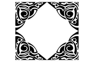 Frame Border decorative ornament design with a black swirl theme vector