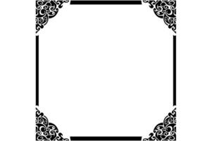 Frame border decorative ornament design with a black swirl theme vector