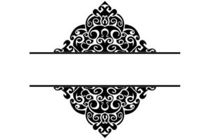 Frame border decorative ornament design with a black swirl theme vector