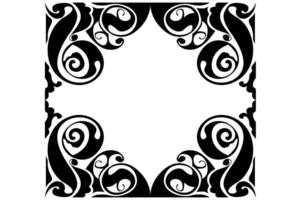 Frame border decorative ornament design with a black swirl theme vector