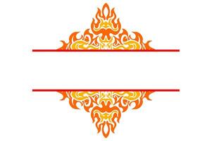 Frame or border decorative ornament design with a fire theme vector