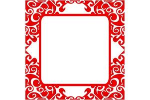 Frame border decorative ornament design with a Red swirl theme vector