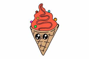 Cute Characters A Ice Cream Cone vector