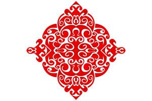 Frame border decorative ornament design with a Red swirl theme vector
