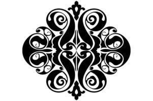 Frame border decorative ornament design with a black swirl theme vector