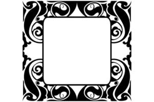 Frame border decorative ornament design with a black swirl theme vector