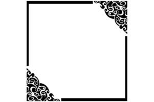 Frame border decorative ornament design with a black swirl theme vector