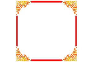 Frame or border decorative ornament design with a fire theme vector