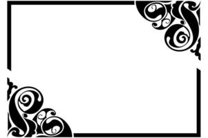Frame border decorative ornament design with a black swirl theme vector