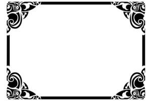 Frame Border decorative ornament design with a black swirl theme vector