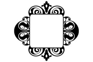 Frame border decorative ornament design with a black swirl theme vector
