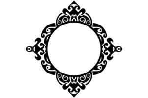 Frame border decorative ornament design with a black swirl theme vector
