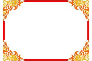 Frame or border decorative ornament design with a fire theme vector