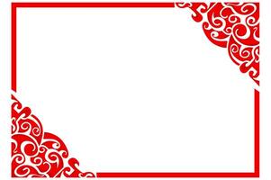 Frame border decorative ornament design with a Red swirl theme vector