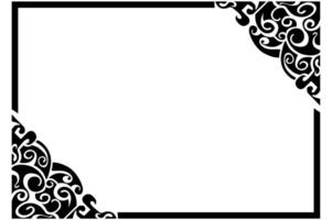 Frame border decorative ornament design with a black swirl theme vector
