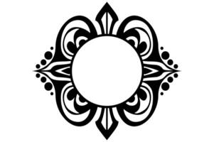 Frame Border decorative ornament design with a black swirl theme vector