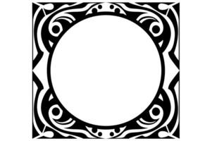 Frame Border decorative ornament design with a black swirl theme vector
