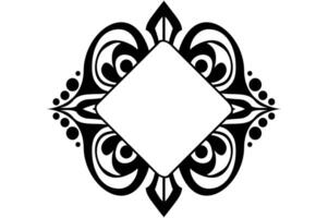 Frame Border decorative ornament design with a black swirl theme vector