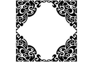 Frame border decorative ornament design with a black swirl theme vector