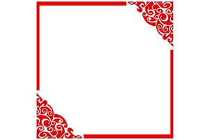 Frame border decorative ornament design with a Red swirl theme vector