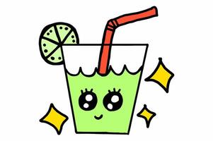 Cute Character of Lime Juice vector