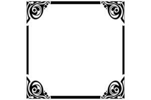 Frame Border decorative ornament design with a black swirl theme vector