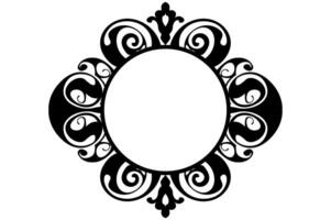 Frame border decorative ornament design with a black swirl theme vector