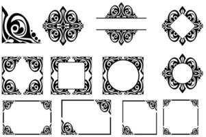 Frame Border decorative ornament design with a black swirl theme vector