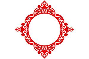 Frame border decorative ornament design with a Red swirl theme vector