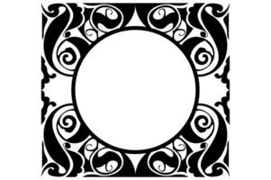 Frame border decorative ornament design with a black swirl theme vector