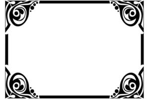 Frame Border decorative ornament design with a black swirl theme vector