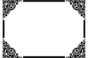 Frame border decorative ornament design with a black swirl theme vector