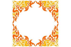 Frame or border decorative ornament design with a fire theme vector